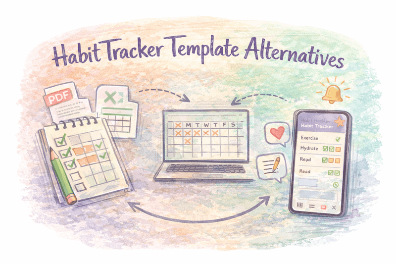 Habit tracker template alternatives illustration